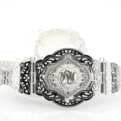 

New Arabia Letters Metal Relief Waist Chain Belt For Women Gold Color Adjust Length Thin Sash Wedding Jewelry Ethnic Girdle 2018