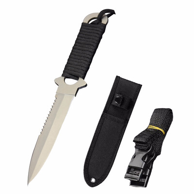 

CHACHEKA American Paratrooper Rescue Knife Leg Wrapping Tie Waist Knives Fixed Blade Hunting Straight Knife ABS Sheath
