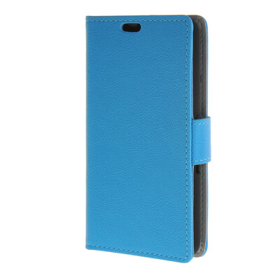 

MOONCASE Simple Leather Flip Wallet Case Card Slot Stand Back Cover for Sony Xperia E4G Blue