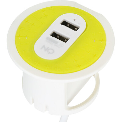 

ON 2口USB(5V3.1A)1.8米插座 智能桌面电源适配器 创意办公出差旅行充电头 绿色 HOD1230G