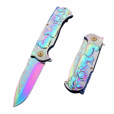

CHACHEKA Portable Mandarin Duck Folding Knife Outdoor Survival Jackknife Hunting Tactical Camping Knives Lover Gift Saber