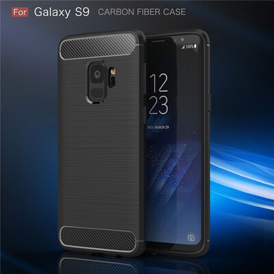 

For Samsung Galaxy S9 Carbon Fiber Phone Cases Soft TPU Anti-Knock Cover For Samsung Galaxy S9 plus Case