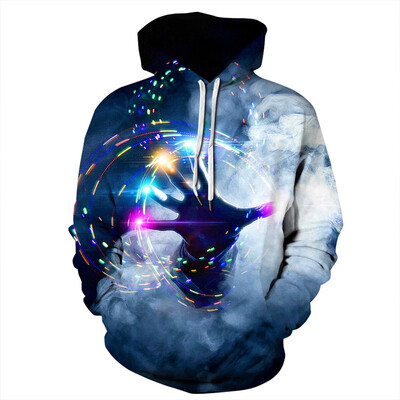 

QYDM-345 Mens Hoodie 3D Printed Women Pullover Sweater