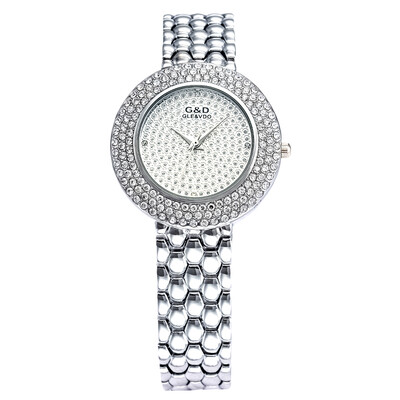 

Мода кварцевые часы горный хрусталь платье Женщины Orologio Часы Lady горный хрусталь браслет Наручные часы с платье сталь Ремешок G & D201506