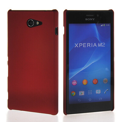 

MOONCASE Hard Rubberized Rubber Coating Devise Back чехол для Sony Xperia M2 Red