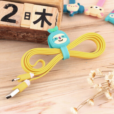 

Headphone Earphone Earbud Silicone Cable Cord Wrap Winder Organizer Holder light green Sloth