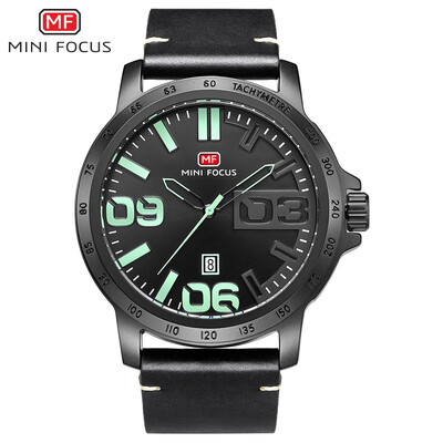 

MINI FOCUS Fashion Casual Leather Strap Men Quartz Watch MF0169G