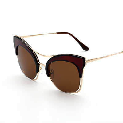 

FEIDU Vintage Retro Trendy Cat Eye Sunglasses Women V Brand Designer Mirror Colorful Coating Shade UV400 Sun Glasses