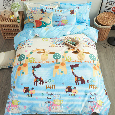 

Jiuzhou deer home twill printing quilt double bed quilt cotton single quilt cartoon world 200x230cm