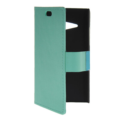 

MOONCASE Slim Leather Side Flip Wallet Card Slot Pouch with Kickstand Shell Back чехол для Nokia Lumia 730 Mint Green