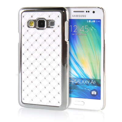 

MOONCASE Hard Chrome Plated Star Bling Back Case Cover for Samsung Galaxy A3 White