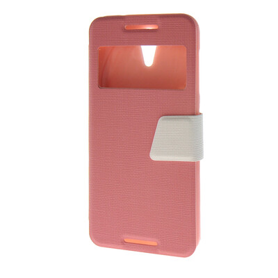 

MOONCASE View window Leather Wallet Flip Stand Pouch чехол для HTC Desire 620 Pink