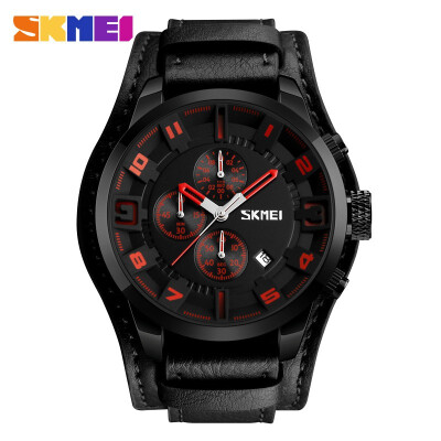 

SKMEI New Fashionable Sports Casual Watch For Men Luxury Business Leather Strap Waterproof Wrist Watch Male Watch Relogio Masculino