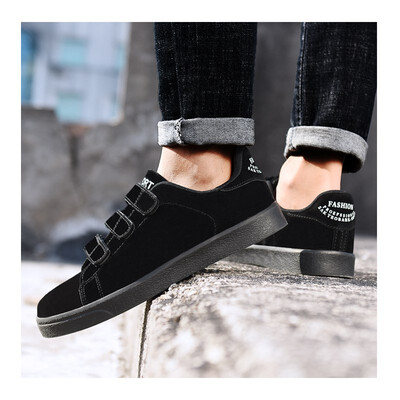 

45 Fashion 2018 new velcro shoes mens casual shoes Korean version of the trend of wild canvas shoes tide shoes