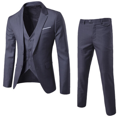 

AOWOFS high quality business casual suit three-piece groom groomsmen wedding suit suit XY05