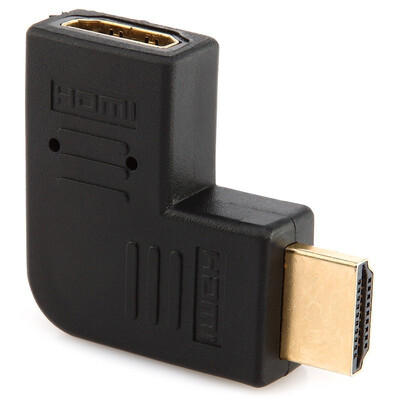 

SAMZHE) EN-09 HDMI male to female big bend 90 degree conversion head right angle 90 degrees HDMI high-definition adapter computer access TV monitor extension through the connector