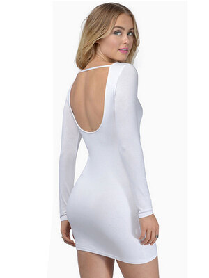 

5Colors Backless Bodycon Long Sleeve Sexy Dress