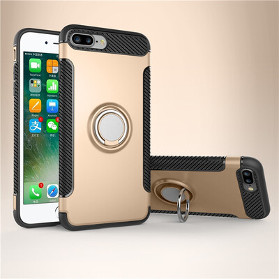 

Fecoprior Back Cover For iPhone 8 Plus 7 Plus 55inch Case Car Holder Stand Hard PC Silicon Ring Suction Bracket Celulars