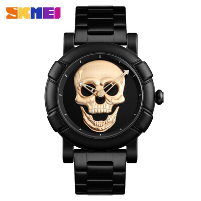 

SKMEI quartz watch creative mens alloy strap mens watches personality Novelty 30 m waterproof watch Relogio Masculino 9178