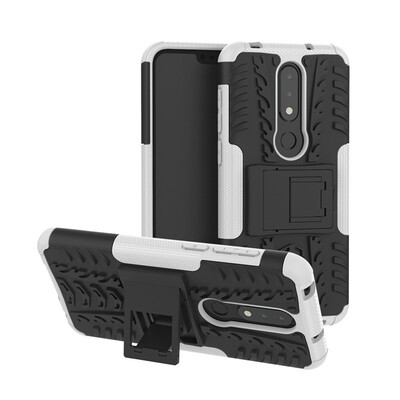 

Fecoprior Case for Nokia X6 NokiaX6 Back Cover Stand Silicon TPU PC Armor Heavy Rugged Phone Celulars Fundas Coque
