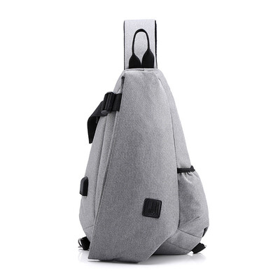 

ZHANAO outdoor leisure chest bag USB charging port backpack waterproof Messenger bag