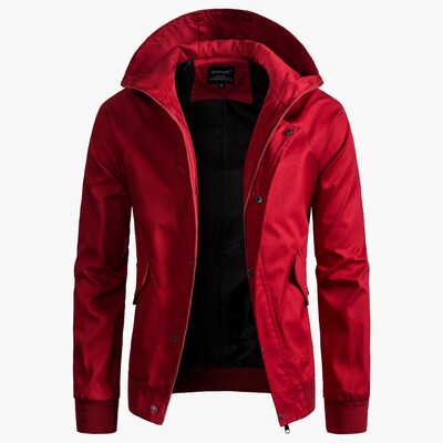 

AOWOFS new large size mens jacket high quality European code jacket jersey solid color hooded jacket B024
