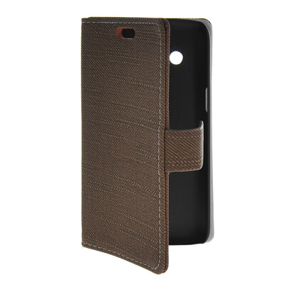 

MOONCASE Slim Leather Flip Wallet Card Pouch with Kickstand Shell Back ЧЕХОЛ ДЛЯ Samsung Galaxy Core 4G G3518 Coffee