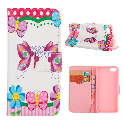 

MOONCASE Case for iPhone 5G / 5S Flip PU Leather Fold Wallet Card Slot Kickstand Back Case Cover [Pattern series] /a14