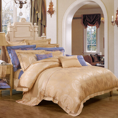 

Funga FUANNA bed sheets four-piece silk Tencel jacquard bed kit Aladdin totem 18 m bed for 230 229cm yellow