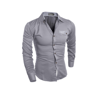 

Zogaa New Men' Shirt Color Matching Korean