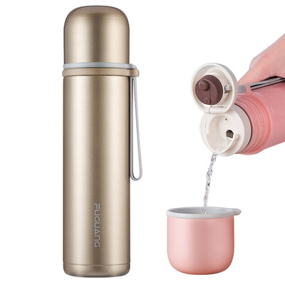 

Fuguang Xinghai series cups 316 stainless steel outdoor sports mug insulation pot men&women bullets portable vacuum water cup 500ML gold WFZ6003-500