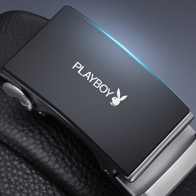 

Playboy PLAYBOY belt mens automatic buckle layer leather belt mens business casual wild belt PDF5867-8B black