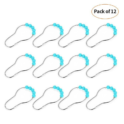 

Shower Curtain Rings Stainless Steel Hooks with Easy Glide Roller Balls Durable&Polished Set of 12 Deep Purple