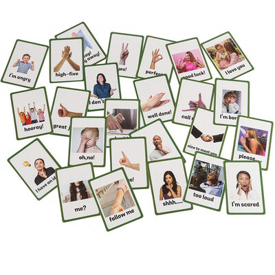 

26 pc- Gestures Flash Cards-English word learning card&pocket size flash card for Preschool children-English Vocabulary Cards