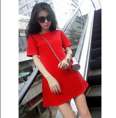 

Lovaru ™2 015 лето шоу новый продукт ShenYao хан издание темперамент контракт отдых чистый цвет показать тонкие юбки платье Т skir