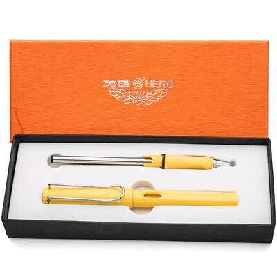 

Hero HERO 359 suits positive color series pen double pen tip F tip ballpoint pen yellow