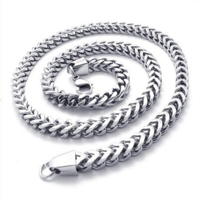 

Hpolw Jewelry mens Silver Stainless Steel Mens Spiral Hollow Lobster Clasps Necklace Link ChainLength 22 inch