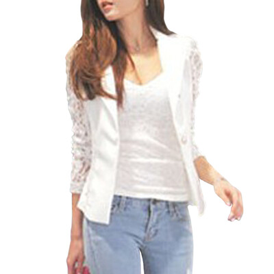 

CT&HF Women Fashion Blazer Lace Suit Coat