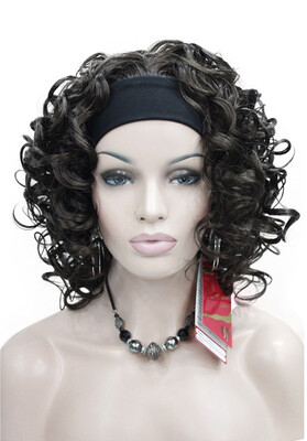 

StrongBeauty Blonde Highlights Short 34 Womens Wigs Hairpiece Curly Hair Piece with Headband COLOUR CHOICES