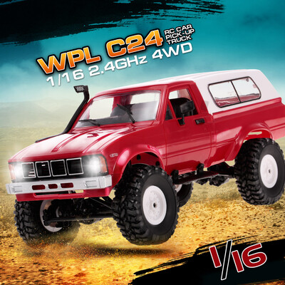 

WPL C24 116 24GHz 4WD RC Car With Headlight Remote Control Crawler Off-road Pick-up Truck RTR Toy