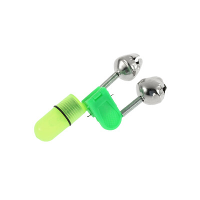 

Night Fishing Rod Tip LED Light Clip Rod Twin Bells Ring Bite Alarm Blue