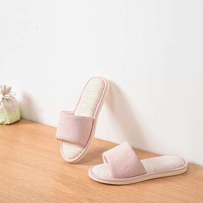 

Baicaoyuan couple models four seasons slippers home soft bottom wooden floor silent indoor slippers cotton slippers female models pink 39-40