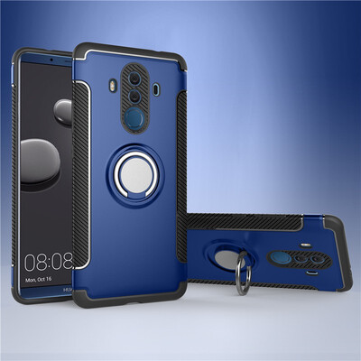 

Fecoprior Back Cover For Huawei Mate 10 Pro Case Car Holder Stand Hard PC Silicon Ring Suction Bracket Celulars