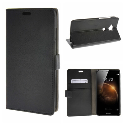 

MOONCASE Case for Huawei Ascend G8 High quality Leather Flip Wallet Card Holder Bracket Back Pouch Case Cover Black 01