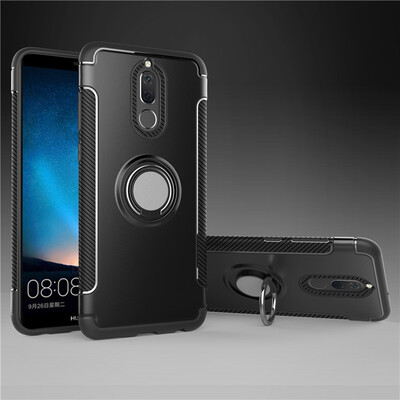 

Fecoprior Back Cover For Huawei Mate 10 Lite Case Car Holder Stand Hard PC Silicon Ring Suction Bracket Celulars