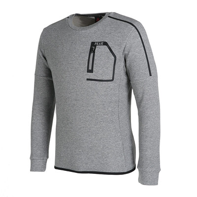 

PEAK mens autumn&winter new round neck grab hair sweater casual warm sports shirt DF684011 in the flower gray X3L code