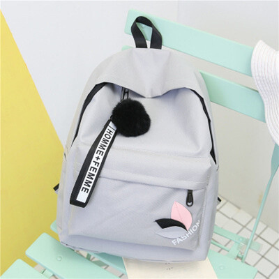 

Canvas Hair Ball Large Capacity Backpack Korean Edition New Pattern Printing Womens Shoulder Bag Travel Shopping Backpack