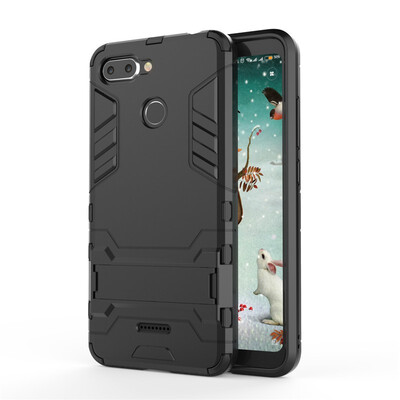 

Fecoprior TPU PC Case For Xiaomi Redmi 6 Redmi6 Back Cover Stand Armor Shield Celulars Fundas Coque