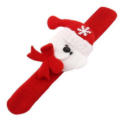 

1X Christmas Cute Slap Bracelet/Bangle Xmas Decor Pat Circle Hand Ring Gift New BEAR