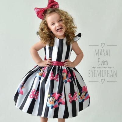 

Baby Girl Birthday Childrens sequins Mickey dress Princess Tutu Flower Dress
